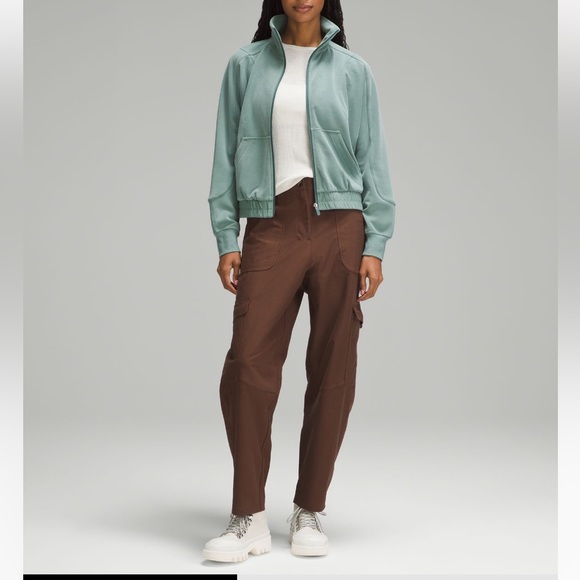 Lululemon brushed softstreme funnel neck zip up size 8 medium forest - Picture 5 of 8